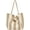 Beige-wide Stripe, variant on Fashion Fringe Shouler Bag Canvas Handbag for Women Girls Stripe Hobo Tote Bag