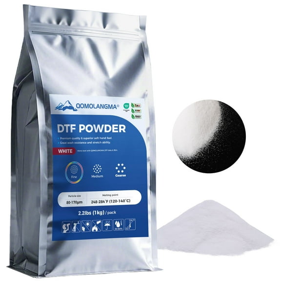 DTF TPU DTF Powder, Digital Transfer Hot Melt Adhesive Powder (2.2lbs Pack, 1kg, Fine, White)