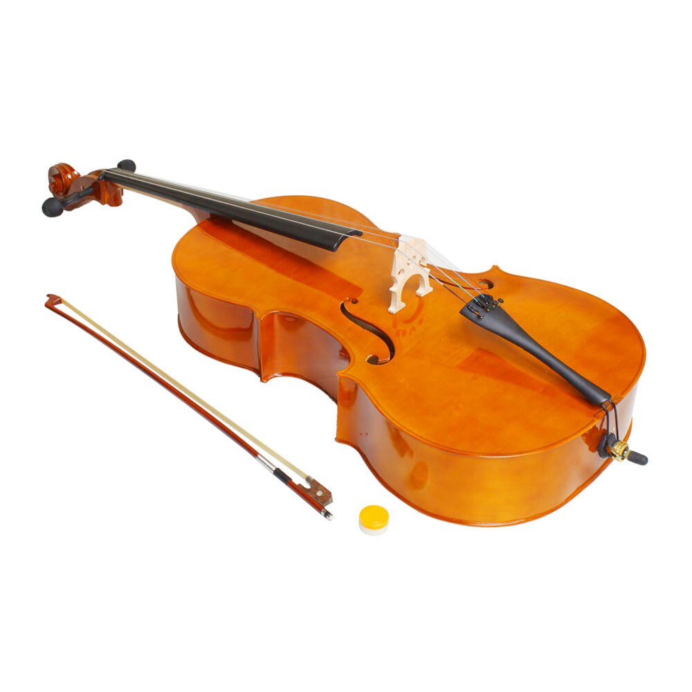 Hassch 4/4 Acoustic Cello Set Full Size 4-Strings Cello with Case Bow Rosin, Natural