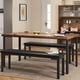 thumbnail image 2 of Yeshouse Juego de mesa de comedor para 4 personas con bancos tapizados, juego compacto de 3 piezas para cocina y comedor, mesa rectangular moderna y sillas para espacios pequeños y apartamentos, 2 of 8
