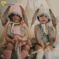 thumbnail image 2 of Newborn Baby Girl Easter Outfit Sleeveless Bunny Romper Bodysuit Jumpsuit with Rabbit Ears Hat 2Pcs Clothes Set, 2 of 10