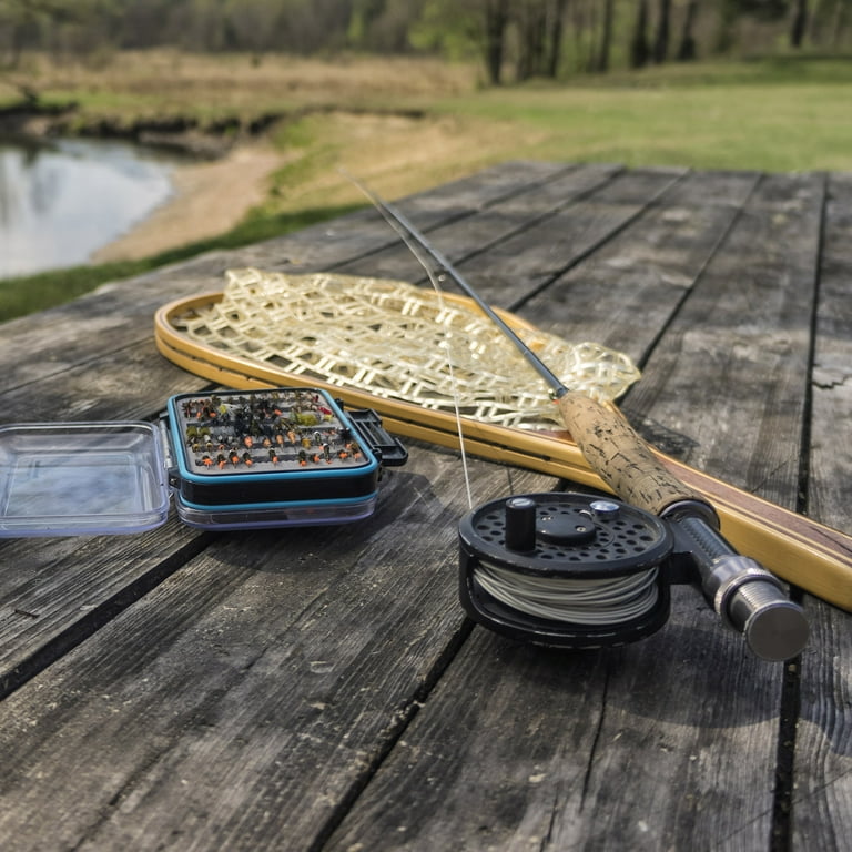 Landing Fish Net- Fly Fishing Equipment, Clear Rubber Mesh and Wooden  Handle Angler Tool for Catch and Release by Wakeman Outdoors