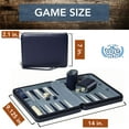 thumbnail image 3 of WE Games Magnetic Backgammon Set with Carrying Strap, Travel Size, Navy Blue, 3 of 10