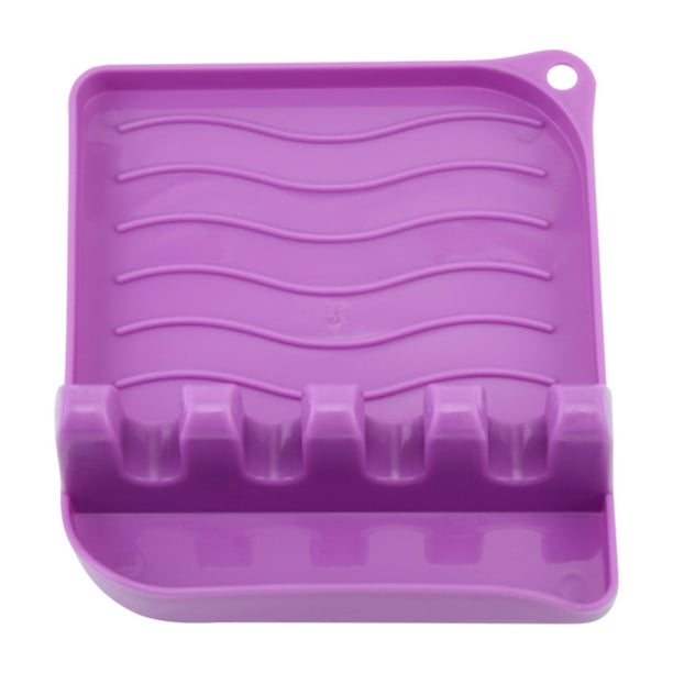 Soporte para tapa de olla con tapete para cuchara, estante de cocina creativo, vajilla, tapete de color sólido, reposacucharas