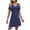 Blue, variant on Admvng Dresses for Women V-neck Lace Off Shoulder Slim Short Sleeve Dress S-2XL