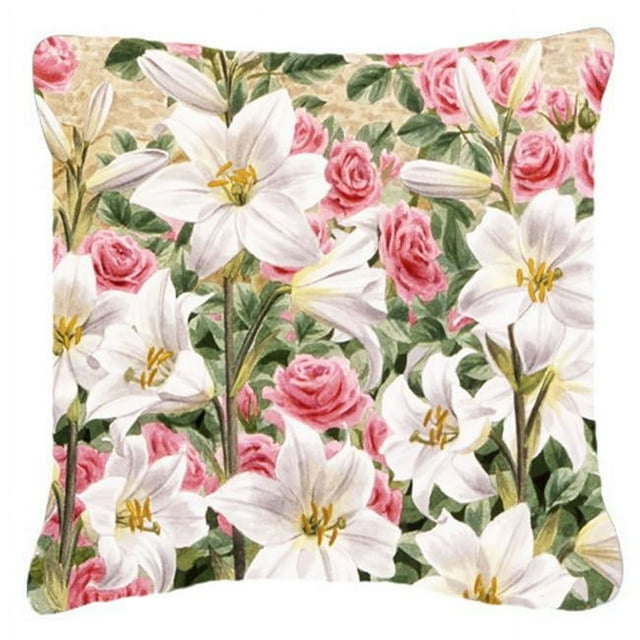 Carolines Treasures ASAD0115PW1414 Lilies & Roses by Sarah Adams Canvas Decorative Pillow
