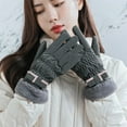thumbnail image 4 of chaungfeng Winter and Autumns Warm Gloves for Women, Fleece Lined Thick Warm Outdoor Sports Cold Resistants Touch Screen Thermal Gloves for Driving Cycling Skiing, 4 of 6