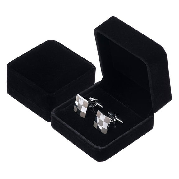Velvet Small Cufflink Box Cuff Links Storage Box Case Black