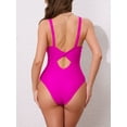 thumbnail image 3 of DARING DIVA Women's O Ring Cut Out Deep V Monokini Bikini X-Large Rose Red, 3 of 6