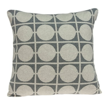 Parkland Collection Aani 20x20" Geometric Cotton Throw Pillow in Beige/Gray