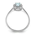thumbnail image 2 of Sterling Silver Rhodium Aquamarine Diamond Ring, 2 of 6