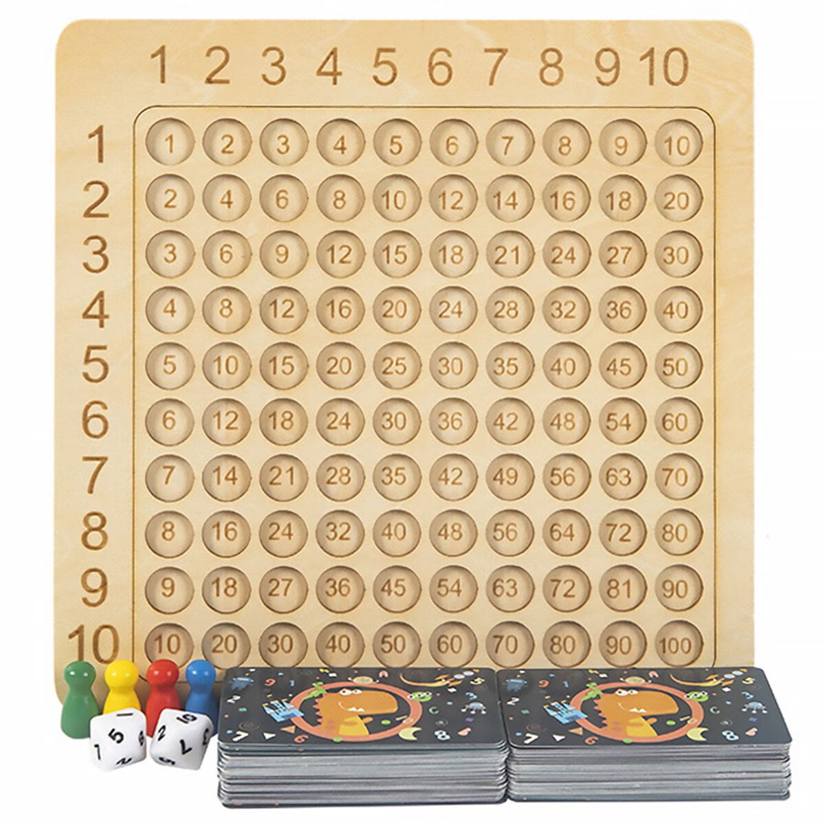 MoveCatcher Wooden Montessori Multiplication Board Game,Pop Math Table