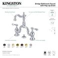 thumbnail image 7 of Kingston Brass KS7977AL English Country Bridge Bathroom Faucet with Brass Pop-up, Brushed Brass, 7 of 7
