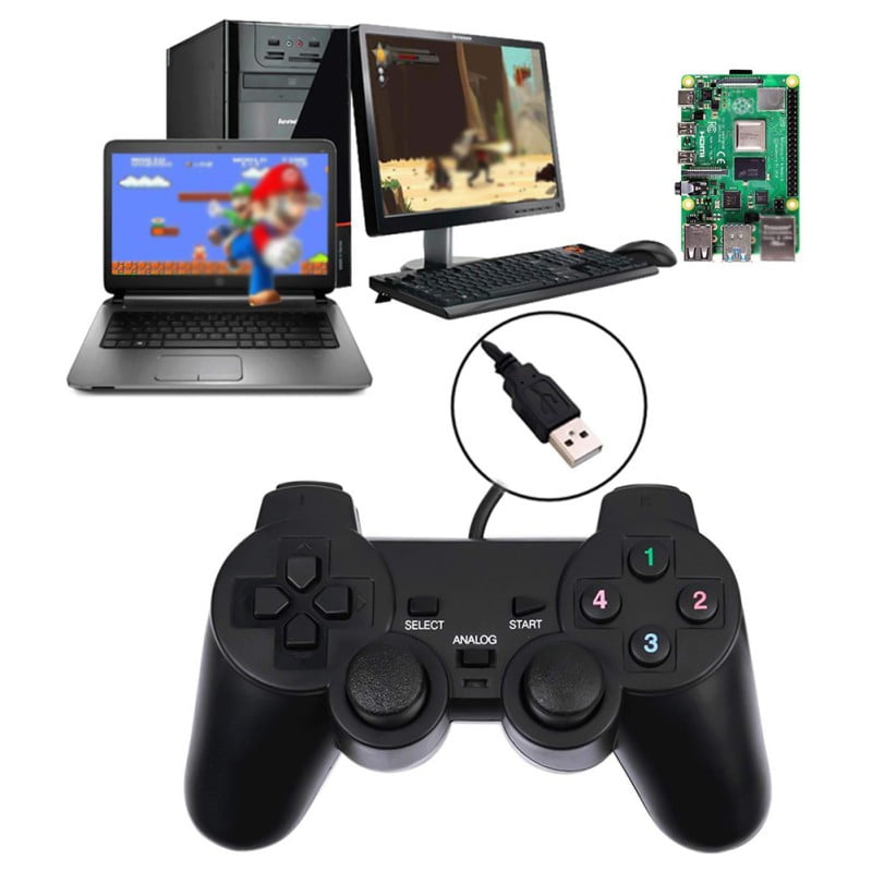 Wired Game Controller For Pc Raspberry Pi Gamepad Remote Dual Vibration Joystick Gamepad For Pc Windows Xp 7 8 10 And Steam Roblox Retropie Recalbox Walmart Com Walmart Com - joystick conmpatible roblox games