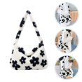 thumbnail image 3 of 1pc bolso de hombro peluche mujer bolsa de axilas de flores patrón de flores bolsa de hombro, 3 of 5