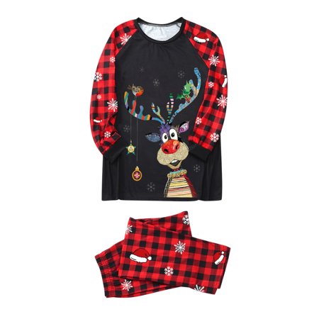 

Aompmsdx Daddy Dad Sleepwear For Christmas Family Matching Pajamas Cute Big Headed Deer Print Pjs Plaid Long Sleeve Tops And Pants Soft Casusal Holiday Sleepwearbaby Boy Clothes