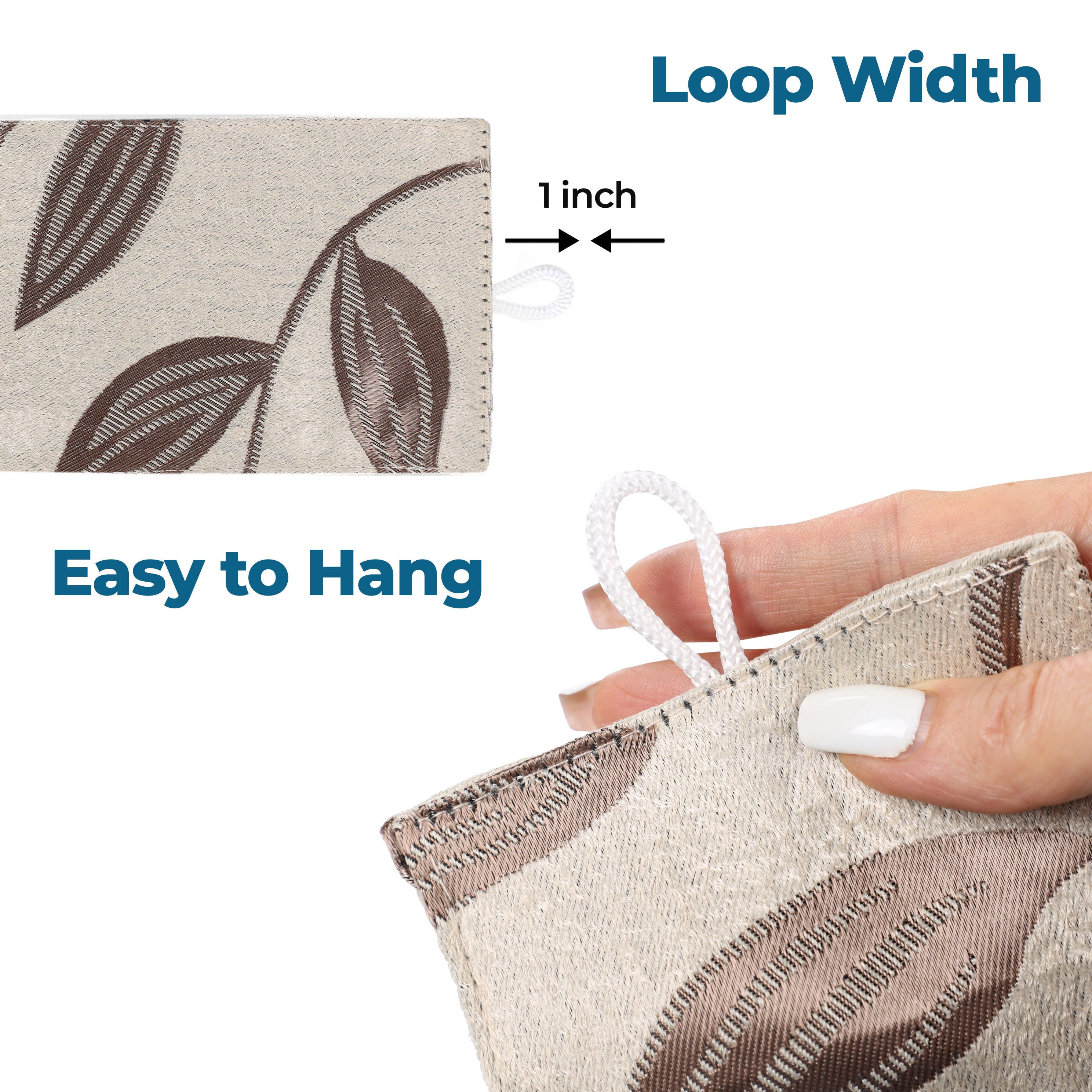 Superior Blackout Leaves Curtains Set of 2, Light Filtering Grommet Curtain Panel Set, Espresso, 46"W x 63"L