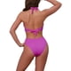 thumbnail image 3 of INSPIRAR CHIC Conjuntos de Bikini de Anillo en O con Colgantes de Concha Ribeteados de 2 Piezas, Parte Superior Halter y Parte Inferior Triangular, Trajes de Baño, Color Rosa Grande, 3 of 5