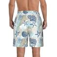 thumbnail image 3 of KLL Algae Corals and Seashells Men's Casual Summer Beach Shorts Hawaiian Shorts with Pockets-Large, 3 of 5