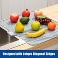 thumbnail image 4 of Rubber Drying Mat for Kitchen | Non-Slip Slope Design Dish Drying Rack | Water Filter Pad for Countertop | 58x43 cm Gray Dish Drainer | 1 PC, 4 of 7