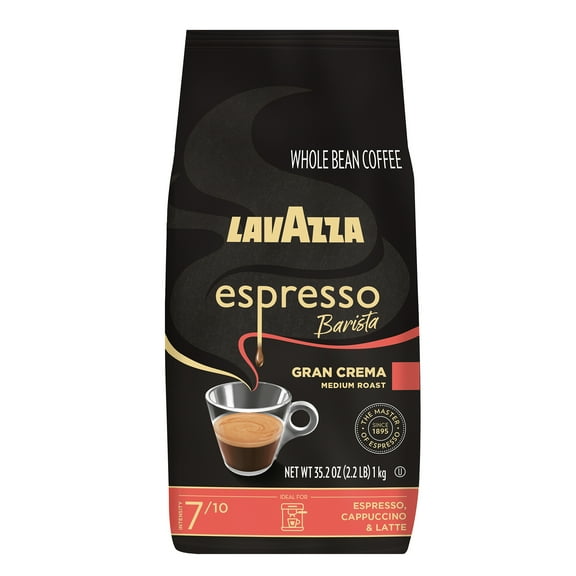 Lavazza Espresso Barista Gran Crema Whole Bean Coffee, Medium Roast, Arabica and Robusta Blend, 2.2 lb Bag (Pack of 1)