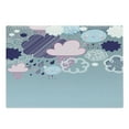 thumbnail image 1 of Funny Cutting Board, Clouds with Smiling Faces and Ornate Motifs Happiness Fun Rainy Season Graphic Image, Decorative Tempered Glass Cutting and Serving Board, Large Size, Pink Blue, by Ambesonne, 1 of 1