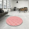 thumbnail image 4 of Ahgly Company Machine Washable Indoor Round Transitional Red Area Rugs, 7' Round, 4 of 7