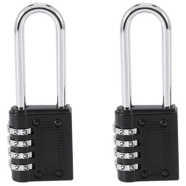 2 Pack Outdoor Combination Padlock Long Shackle Lock 6.5cm Shackle