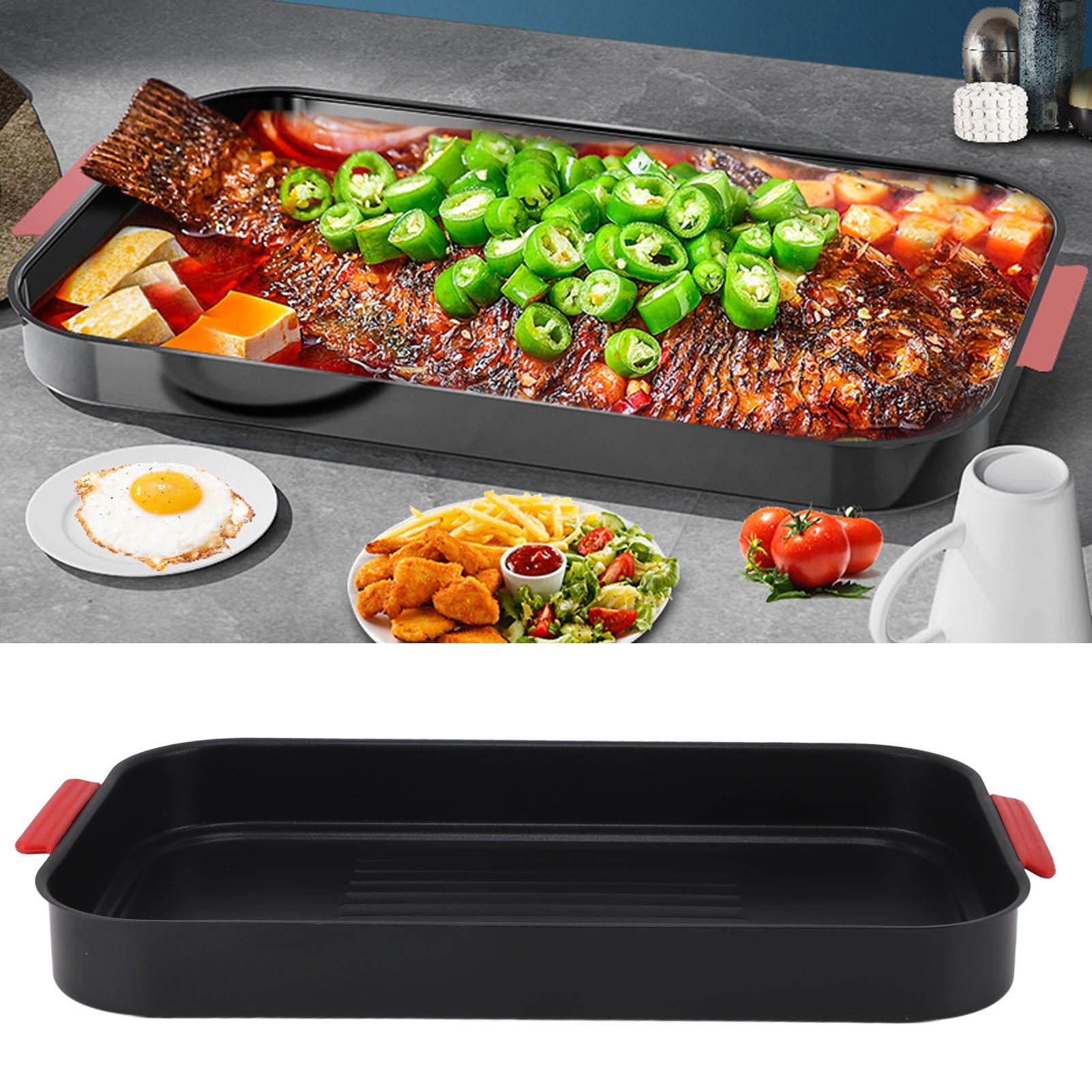 YAHHU Multi‑Functional BBQ Tray – Non‑Stick Iron Grill Plate for Home, Outdoor, Picnic & Induction Cooking