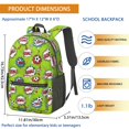 thumbnail image 3 of Football and Blast Green Pattern 17" Waterproof Oxford School Backpacks for Teens, S-Shape Padded Straps, for School, Travel, Hiking, Camping, 3 of 5