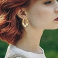 thumbnail image 3 of LeCalla 925 Sterling Silver Gold-Plated Double Hoop Earrings for Women and Teen 36MM, 3 of 8
