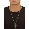 thumbnail image 3 of PalmBeach Jewelry Men's Triple Layer Cross and Box Chain Pendant Necklace in Black Ion-Plated Stainless Steel 24", 3 of 4