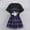 Black 2, variant on Kawaii Kuromi Short Sleeves Skirt Suit Preppy Style T-shirt Pleated Skirt Student Fashion Trend Uniform