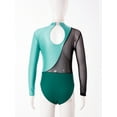 thumbnail image 6 of IEFIEL Kids Girls Ball Gymnastics Leotard Long Sleeves Shiny Rhinestone Figure Skating Jumpsuit A Green 16, 6 of 7