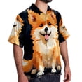 thumbnail image 2 of Pixel Dog Men's Short Sleeve Beach Shirts Hawaiian Button Down Casual Summer Printed Unisex Top, 2 of 6