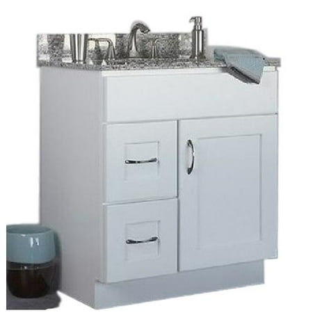Jsi Dover Bathroom Vanity Cabinet White 30 1 Door 2 Left Hand Drawers Vd V3021