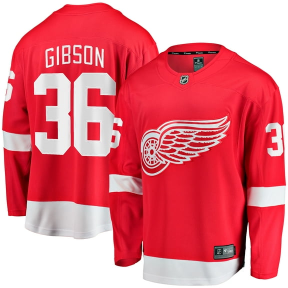 Men's Fanatics John Gibson Red Detroit Red Wings Home Breakaway Jersey
