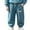 Blue, variant on Boys' Baggy Sweatpants Letter Patched Wide Leg Pants Elastic Waist Long Trousers Joggers Trendy Baby Back to School Clothes