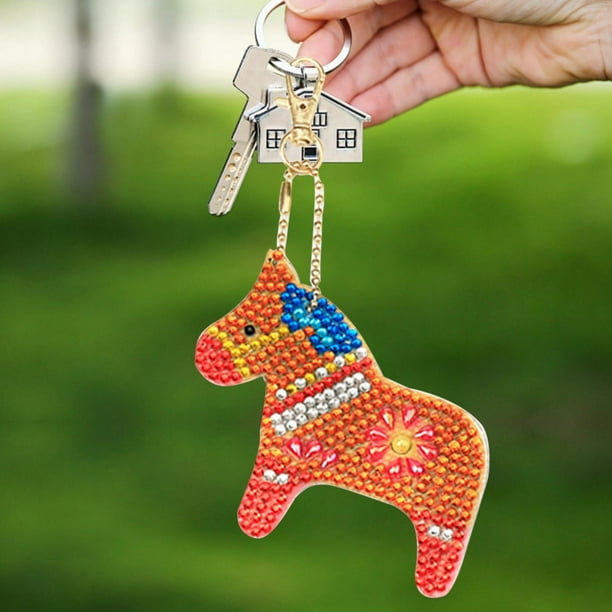 Llavero Jadeshay pintura de diamantes DIY Caballo de color