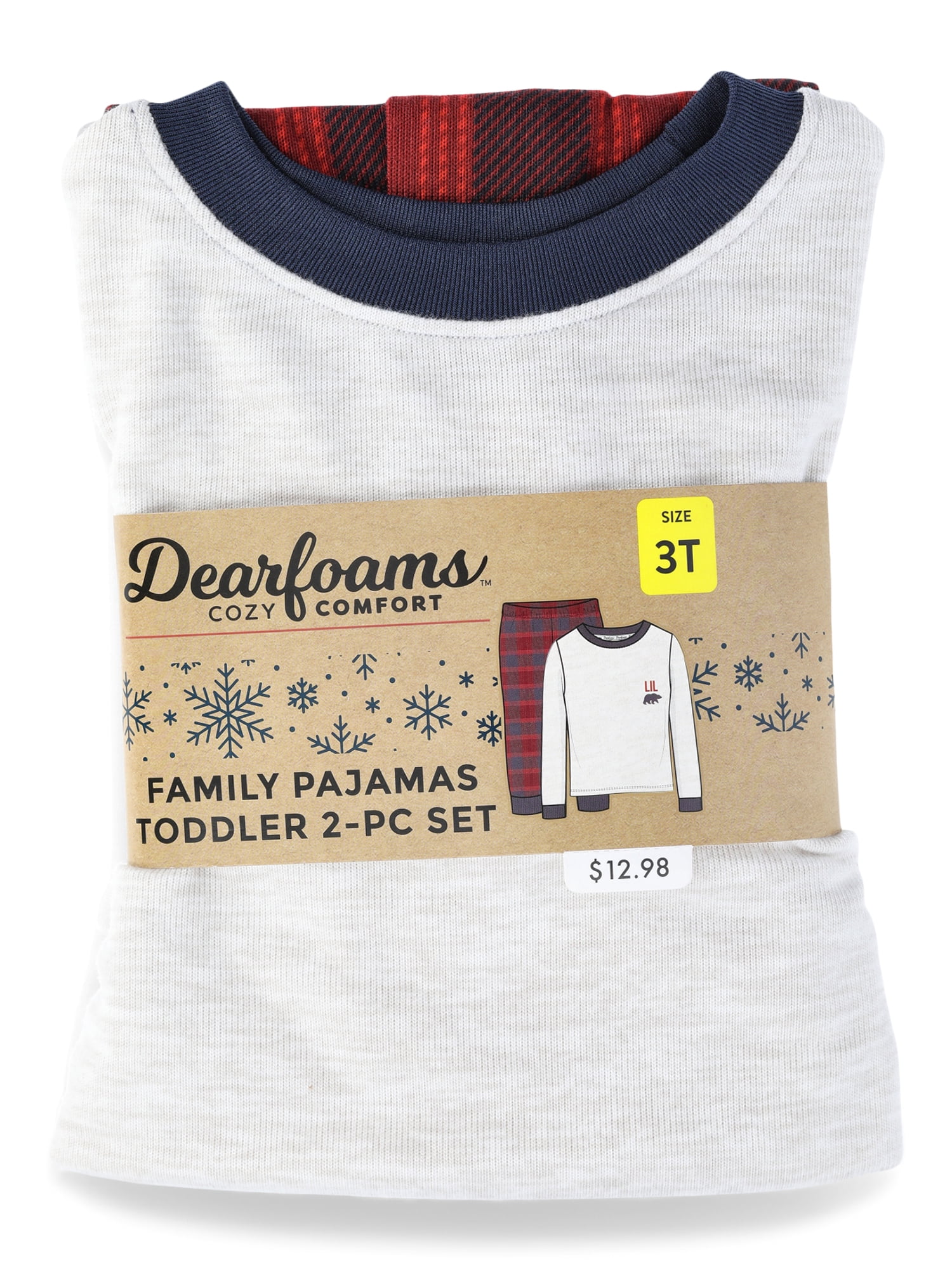 Dearfoams Kids Matching Family Pajama Set, Lil Bear, 2-Piece, Sizes 6-12