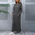 thumbnail image 3 of Women's Plush Oversized Hooded Sweatshirt, Long Sleeve Casual Pullover with Pocket, Soft Warm Fleece Loungewear for Winter Daily Wear, Street Style, Dating, and Homecoming Events Dark Gray XXXL, 3 of 6