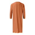 thumbnail image 4 of XDZJLR Men Shirts Muslim Arabia Long Sleeve Pocket Loose Robe Solid Pocket Tops, 4 of 5