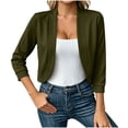 thumbnail image 2 of Agkizg Womens 3/4 Sleeve Knit Cardigan, Solid Color Open Front Fashion Sweater Jacket, Casual Everyday Lightweight Layering Outer Coat, 2 of 6