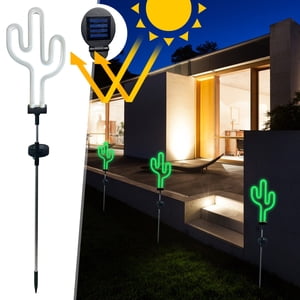 Iumwxz solar lights outdoor Solar Neon Light Courtyard Ground Insertion Light Outdoor Garden Decoration Light garden lights patio lights White Stainless steel up to 45% Off