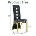 thumbnail image 3 of JUFU Set of 2 Black Faux Leather Dining Chairs with Gold Metal Legs, High Back Design for Kitchen and Dining Room, 3 of 11