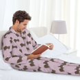 thumbnail image 5 of Bingfone Men's Pajama Set 2 Piece Loungewear PJs, Long Sleeve with Pajama Pants-Dachshund Dog Puppy, 5 of 7
