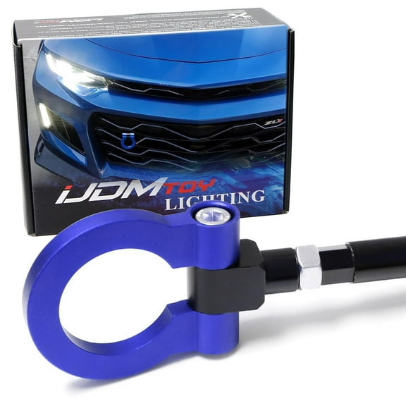 Blue Track Racing Style Tow Hook Ring For 2016-up Gen6 Chevy Camaro (Pre-LCI), Made of Lightweight Aluminum