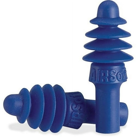Howard Leight AirSoft Uncorded Earplug Uncorded, Comfortable - Noise Protection - Thermoplastic Elastomer (TPE) - Blue - 100 / Box