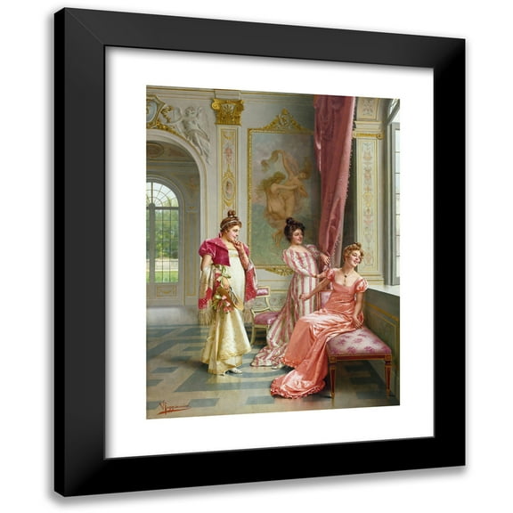 Vittorio Reggianini 11x14 Black Modern Framed Museum Art Print Titled - The Coquettes ’Adventure