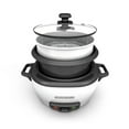thumbnail image 5 of Black+Decker 3-Cup Cooked, 1.5-Cup Uncooked Rice Cooker, w/ Steaming Basket & Removable Non-Stick Bowl, One-Touch, White, 5 of 8
